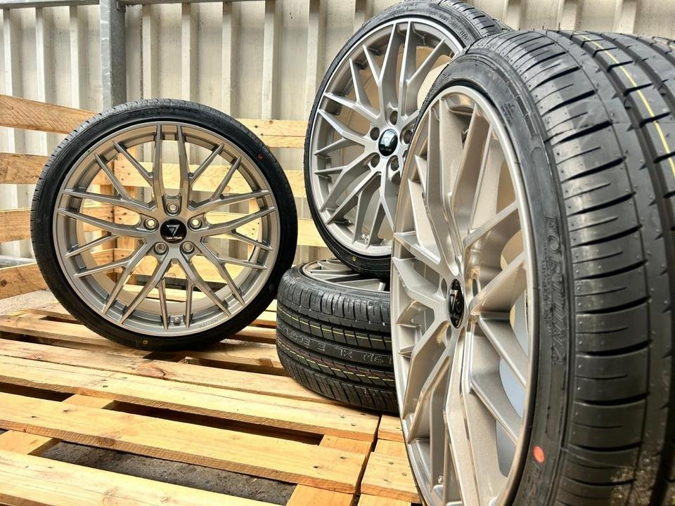 7-Wheels DS2 7- Wheels Kompletträder 225/35 19 Zoll Grau Felgen Allwetterreifen für Mercedes A B C Klasse CLA Mini Clubman VW Golf 5 6 7 8 Eos Jetta Passat B6 B7 B8 BMW 1er F40…