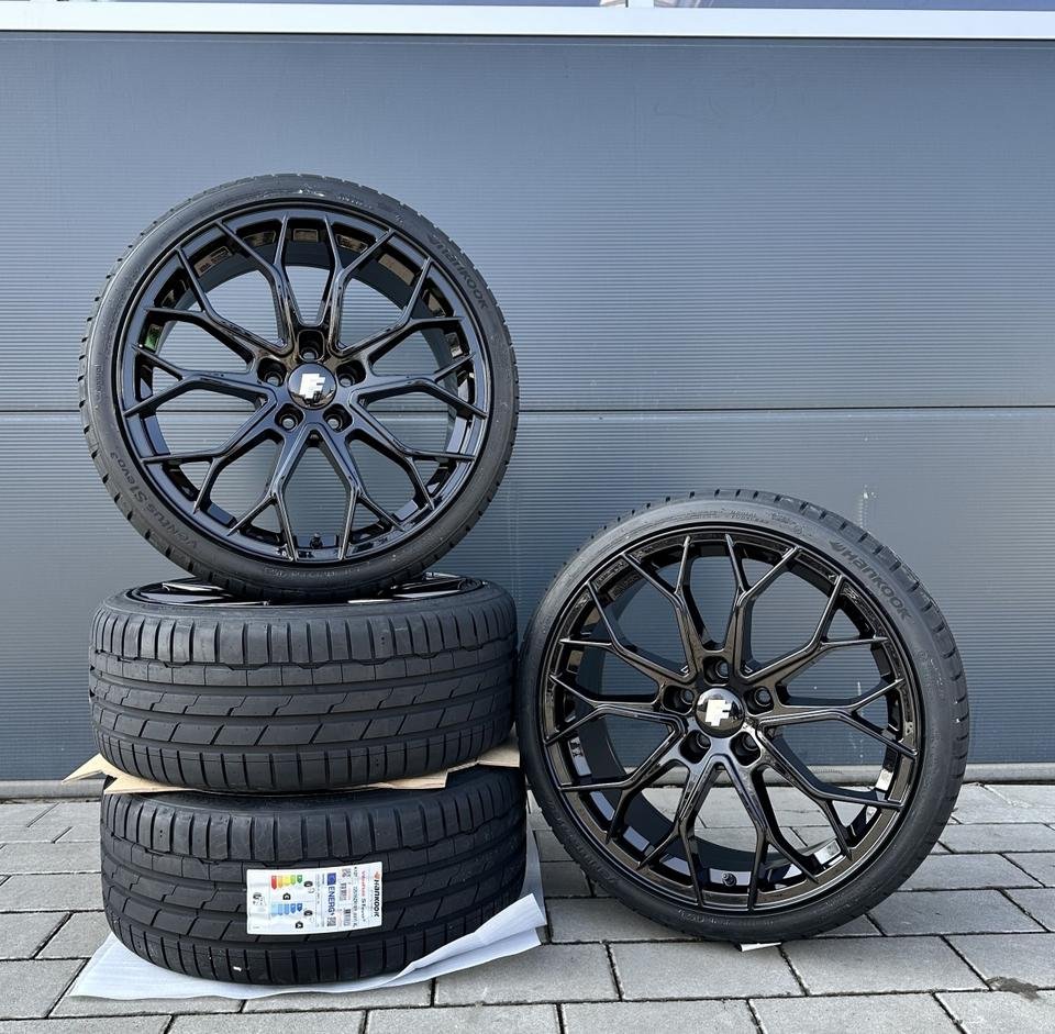FF Wheels FF01 19 Zoll Sommerräder für Mercedes A B C CLA CLK SLK SLC Klasse W176 W246 W203 W204 S204 C117 W117 X117 W208 W209 R170 R171 R172 Felgen Reifen Räder schwarz…