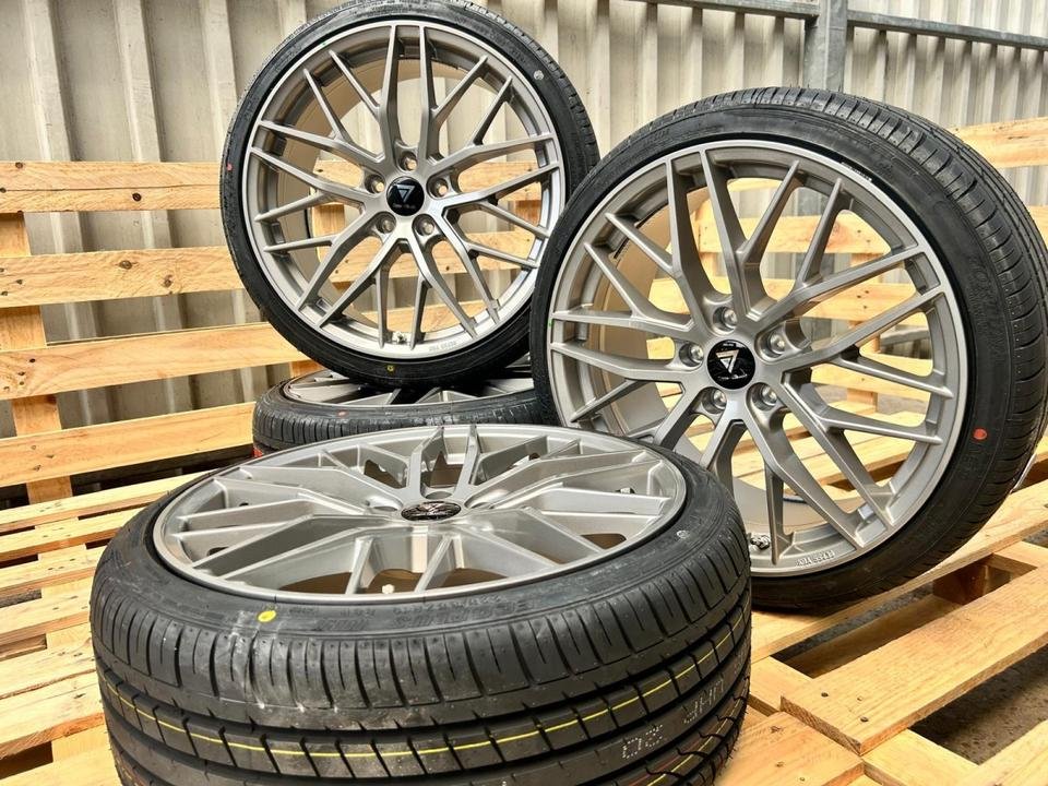 Für Audi A4 B8 8K A6 4F Mercedes C Klasse W205 E Klasse W213 Cabrio Coupe R1ES R1EC 7-Wheels DS2 Alufelgen Kompletträder Allwetterreifen Ganzjahr 5/112 5×112 Grau 245/35 19…