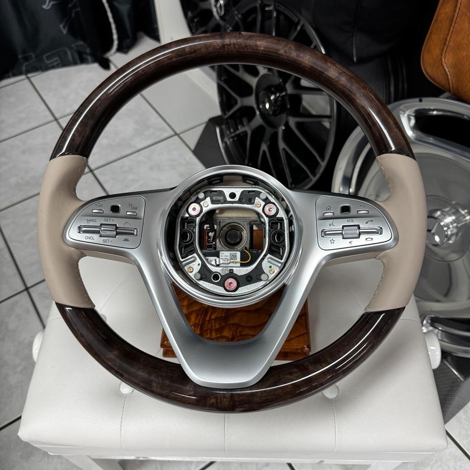 Original Mercedes Maybach Lenkrad Leder Holz W222 Seidenbeige neu