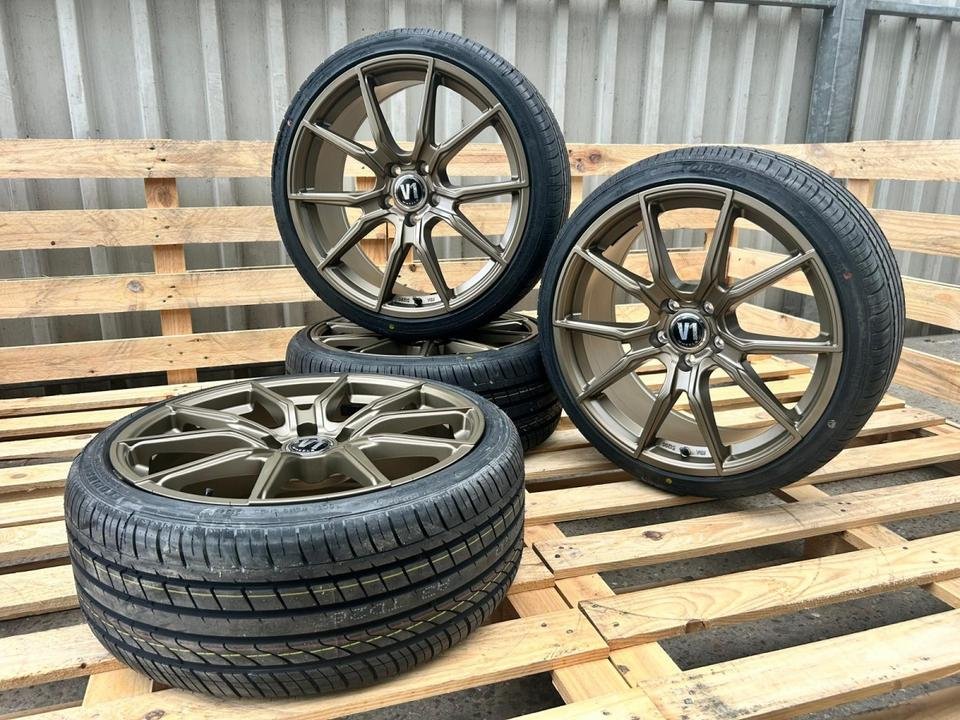 V1 Wheels V1 18 Zoll Bronze Sommerreifen Felgen Winterreifen Mercedes A Klasse W176 W245 B Klasse W246 C63 AMG C Klasse W204 Coupe Cabrio CLA 117 E Klasse W207 W212 VW Golf 5 6…
