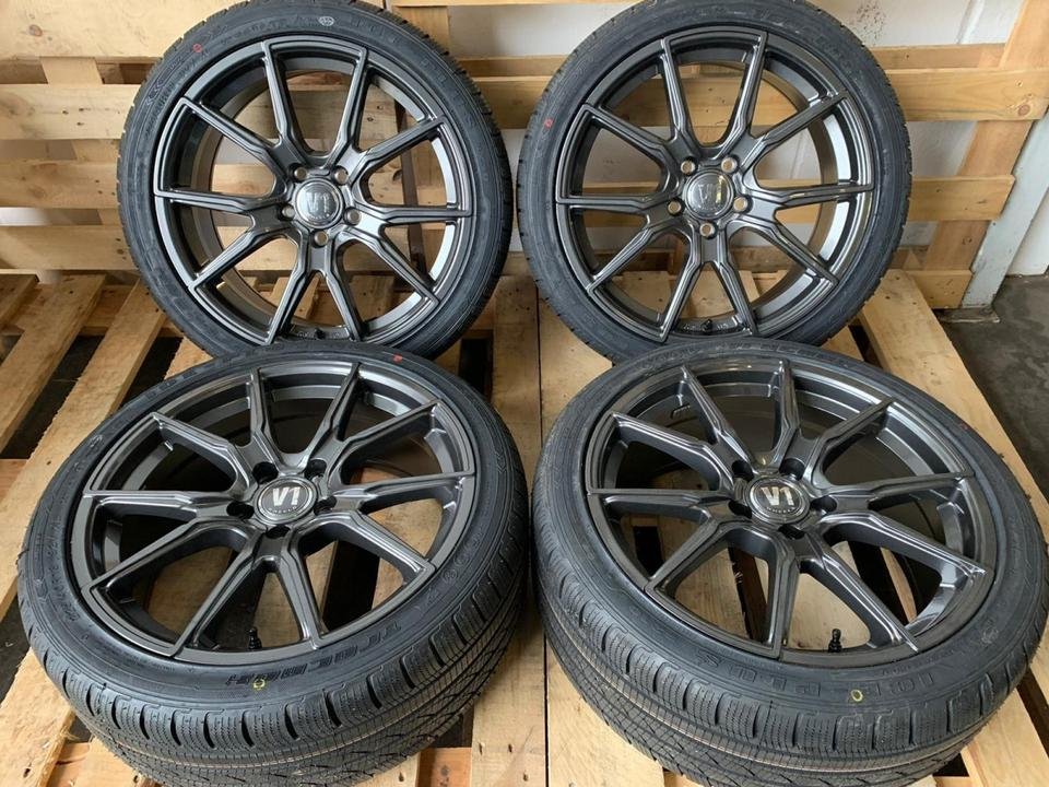 V1 Wheels V1 18 Zoll Grau Sommerreifen Felgen Winterreifen Mercedes A Klasse W176 W245 B Klasse W246 C63 AMG C Klasse W204 Coupe Cabrio CLA 117 E Klasse W207 W212 VW Golf 5 6 7…