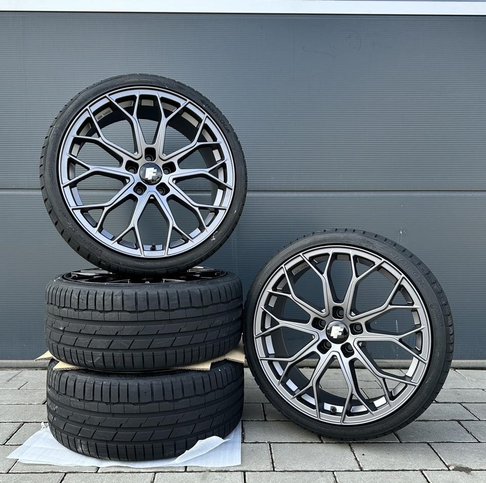 Wheels FF01 18 Zoll Sommerräder für Mercedes A B C CLA CLA35 CLA250e A250e Klasse W177 F2A W247 X247 W205 S205 W206 C118 W118 X118 Felgen Reifen Räder grau Performance…